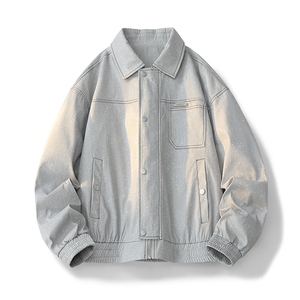 JK8867-P78 L-9XL2025秋冬新款大码翻领夹克外套 控138图片