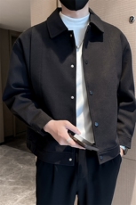 轻熟风高端呢子小伙宽松韩版外套大衣夹克男A236-JK8009-P140，男装夹克，电商A236