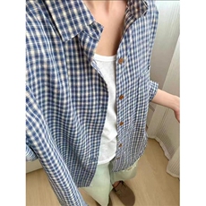 现货！网图春季格子衬衫抖音得物可送样A061-EX50588-特批28，男装衬衫，电商A061