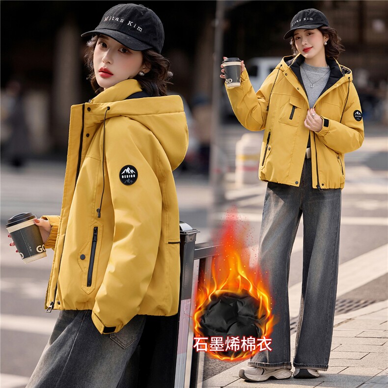 2026冬季新款休闲棉衣短外套,女装棉衣/棉服,红依一坊