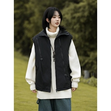 冲锋衣棉马甲女冬季潮牌ins美式机能风拉链马夹QK841P60，男装背心/马甲，星座1116-2
