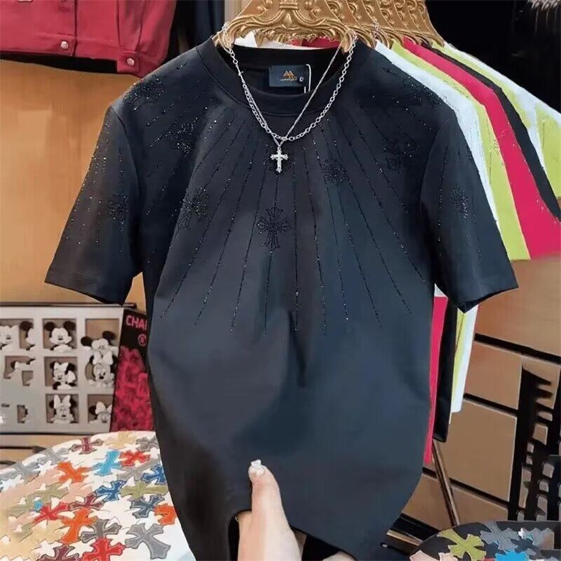 M607-P短袖t恤男潮牌夏季宽松五分袖红潮流ins简约上衣,男装T恤,星座617A-1（原B318A）