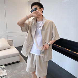 社会风纯色刺绣宽松两件套装时尚B297-7727-P105控148图片