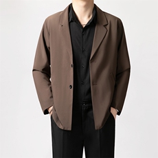 轻商务休闲抗皱免烫小西服男士2026春秋新款宽松西装夹克外套W21，男装夹克，星座506