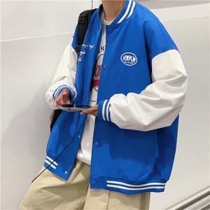 棒球服春秋新款小众美式复古宽松休闲百搭拼色学生外套JK8822-P60图片