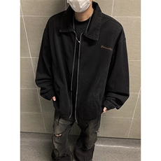 水洗黑色短款牛仔外套男春秋痞帅高级感棒球服飞行员夹克JK3360，男装夹克，星座1116A-1（原606A）