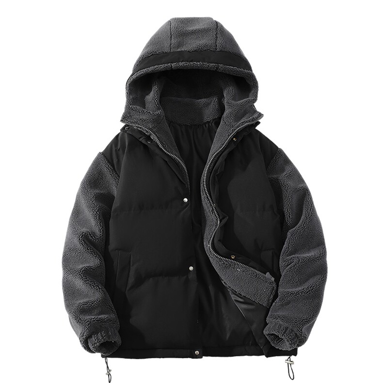 2023冬款中性羊羔绒棉服潮假两件棉衣外套男女8338-P130控价178,男装棉衣,电商A441-1