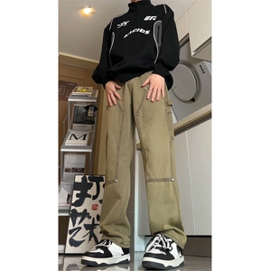 有视频现货伐木工装牛仔裤男宽松直筒GK07-P55-限价68图片