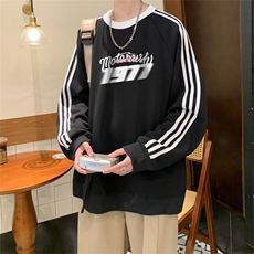 美式三杠条纹复圆领卫衣秋冬男女宽松长袖SW2449-P45控6850棉，男装卫衣，电商B370