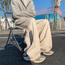 A408-1-24K70071-P65-X89-M-3XL日系直筒休闲撞色条纹卫裤，男装休闲裤，电商A408