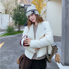 现货210-3299-P275-K39870羊毛双面呢拼新标90白鸭绒，女装羽绒服，浙宝210（原浙宝191）