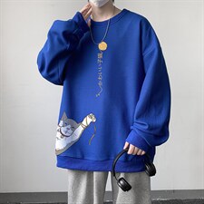 华夫格卫衣圆领卫衣男大码长袖t恤男外套HW76013-P30加绒款-P40，男装卫衣，电商A040