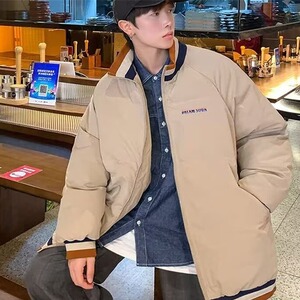 日系复古立领工装棒球服男装春秋季休闲潮牌棉衣帅气潮流拼色外套图片