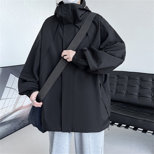 JK9082/P65秋装新款防风防水冲锋衣夹克男潮宽松大码上衣外套图片