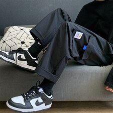2021港风九分裤子男潮流宽松运动休闲裤直筒工装裤5106-特批30，男装休闲裤，星座718-1