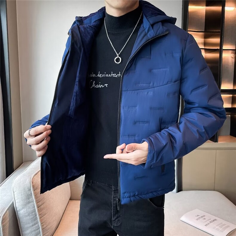 男士新款潮痞帅棉衣冬季连帽新款时尚衣服休闲保暖棉服外套M005，男装棉衣，星座1116A-2（原606A-1）