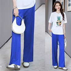 夏装搭配一整套女2025新款时尚炸街休闲减龄气质t恤阔腿裤，女装休闲裤，火爆靓佳人