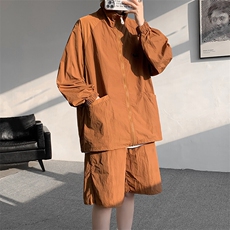 8XL-M特大码冰丝防晒服短裤套装男户外防晒衣运动外套潮TZ102P65，男装防晒衣，电商D206-1