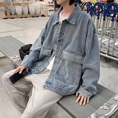 牛仔夹克男新款韩版宽松潮流加绒外套ins潮牌冬JK992-P55加绒p72，男装夹克，星座1008