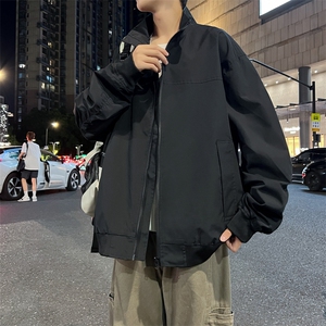 抖音直播飞行立领休闲纯色复古百搭外套美式教练夹克26188-37图片