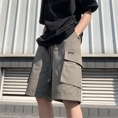 2024夏季设计感抽绳休闲中裤潮牌五分裤美式工装短裤男K6051-P26，男装休闲裤，星座512-2