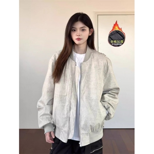 美式复古石灰棒球服夹棉棉服ZM0139-P78图片