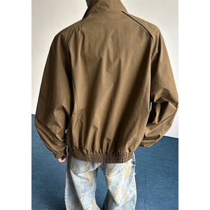 高品质春装新款老钱风美式高街解构立领棒球服飞行夹克休闲外套潮图片
