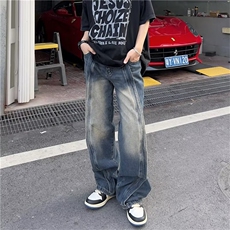 青春流行ins男直筒水洗牛仔裤T1664P53，男装牛仔裤，星座1116-2