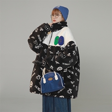 2022夹克外套拼接羊羔毛夹棉棉袄棉服羊剪绒棉衣女3322-P90控138，男装夹克，星座207