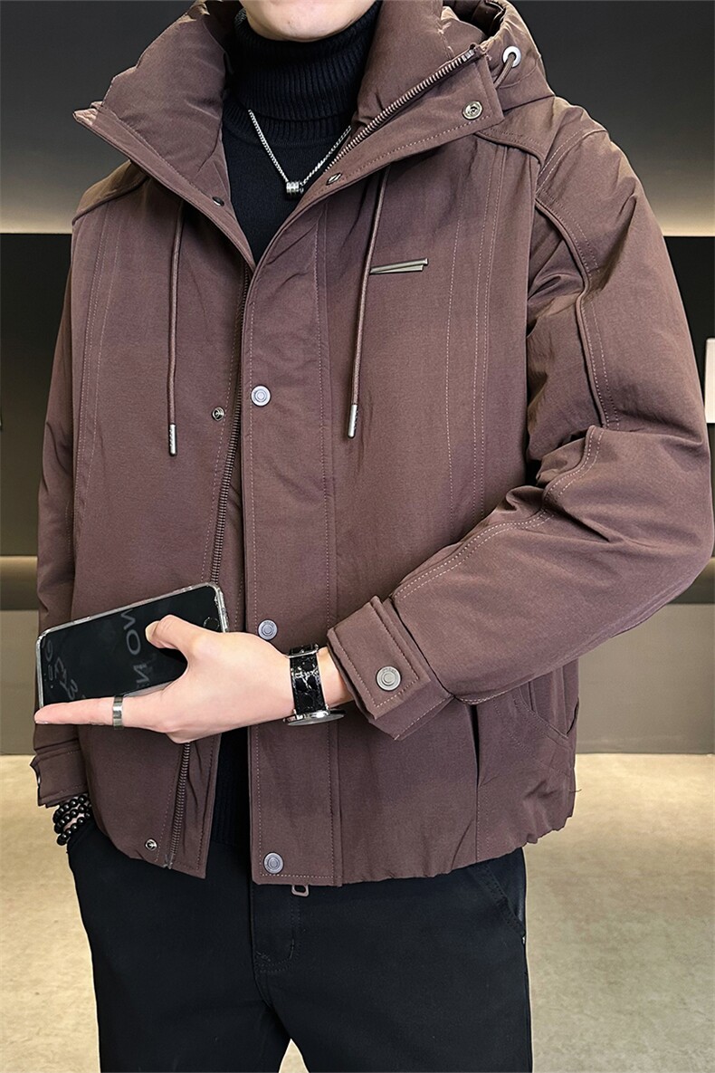 连帽男士羽绒服标50保暖外套休闲百搭上衣纯色B317/9955/P235,男装羽绒服,电商B317