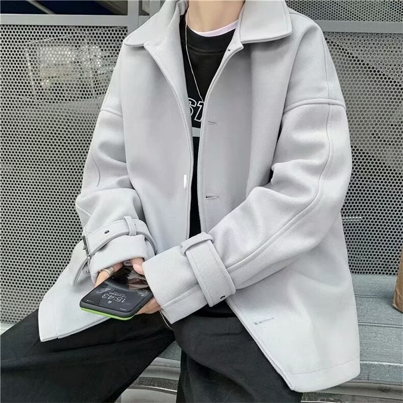 单排扣新款港风流行男西装领毛呢Y222P63,男装毛呢大衣,星座1116-2
