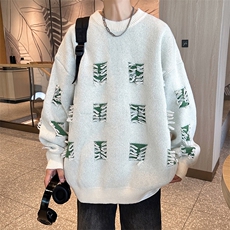 港风秋款男针织衫圆领套头毛衣破洞补丁外套M781P45，男装针织衫/毛衣，星座1013-1