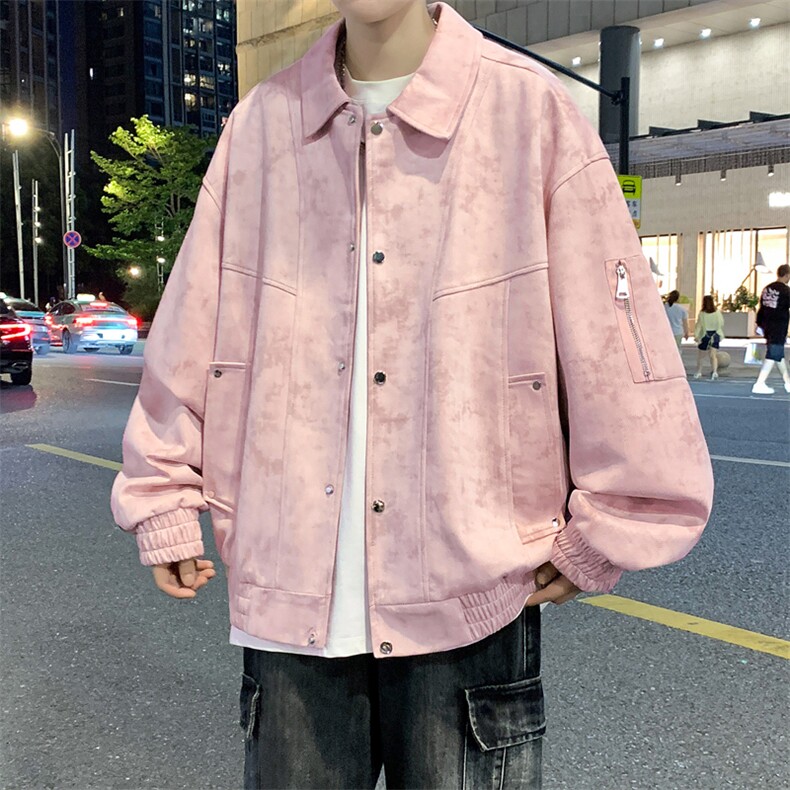 2025新款麂皮绒翻领夹克潮流宽松大码外套-JK6532-P70-P75,男装夹克,星座1105-2