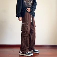 工装裤男春夏季宽松痞帅直筒裤潮牌潮流机能休闲裤子男款KD76，男装休闲裤，星座1116A-1（原606A）