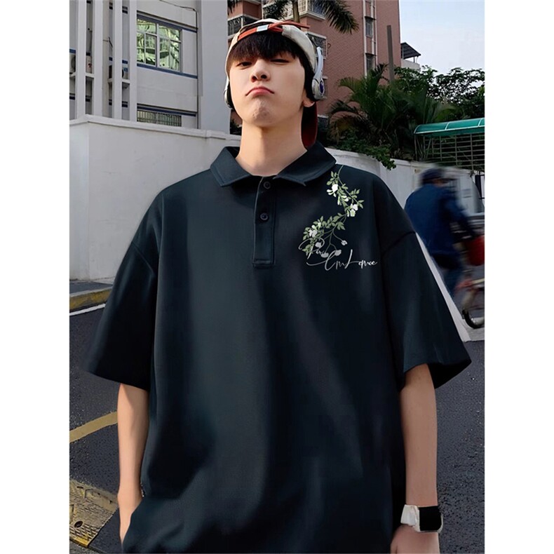 抖音得物供货现货网眼透气翻领T恤美式宽松潮牌短袖POLO衫APL19,男装T恤,电商A443