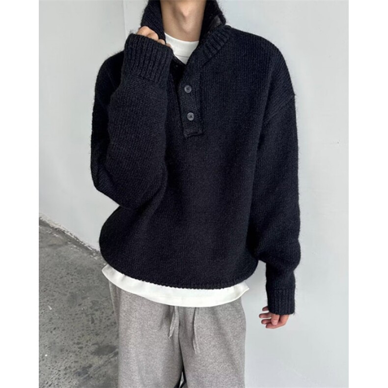 休闲轻奢风翻领男polo衫简约纯色细条磨毛百搭针织毛衣MLD92,男装针织衫/毛衣,星座1116A（原606A-3）