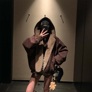 两面穿现货重磅短款座山雕棉衣男女双面穿毛毛绒棉服加厚外套图片