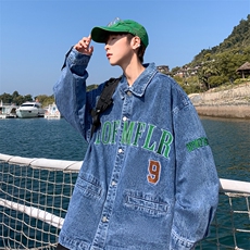 F198-P682024春季新款牛仔外套男韩版宽松潮流休闲百搭夹克现货，男装夹克，星座512-6
