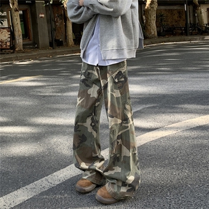 迷彩色休闲裤男士韩版潮流高街帅气2025春季ins宽松长裤K6018-P49图片