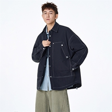 秋季新款现货翻领夹克男宽松上衣外套DSA157B-JK7963-特P70，男装夹克，电商A157B