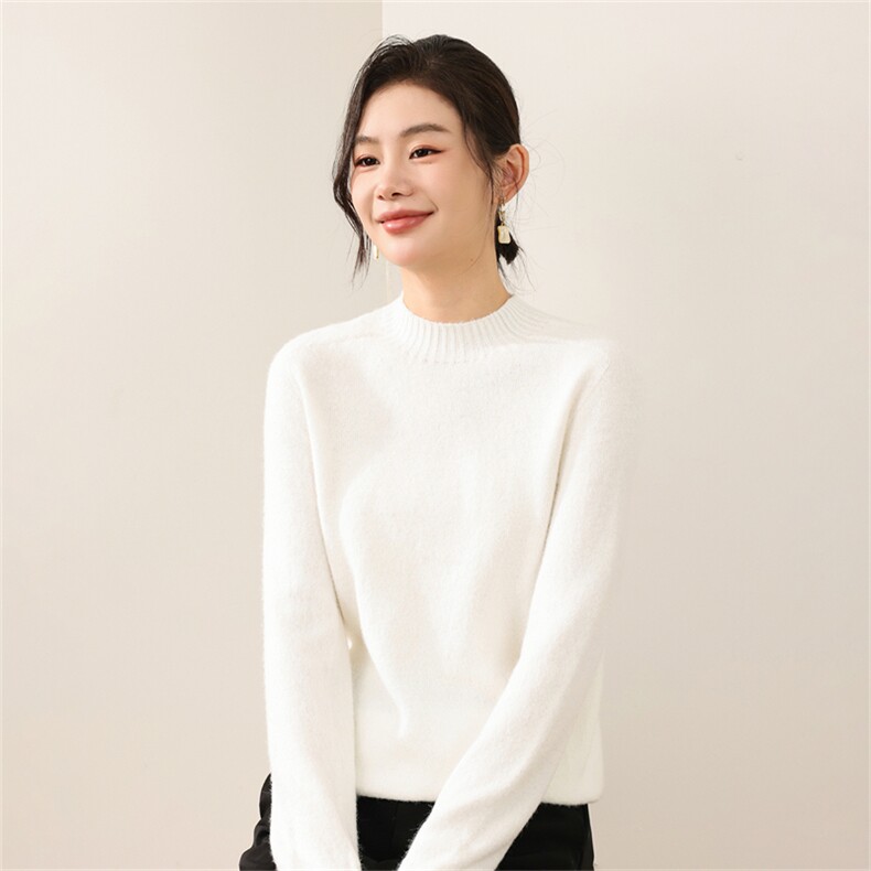 2025年秋季套头通勤单件长袖一线半高时尚百搭，女装针织衫/毛衣，尚雪电商供货