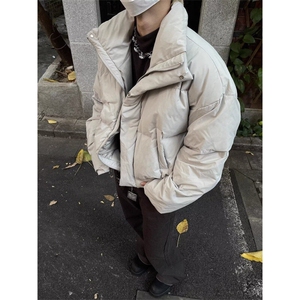 冬季新品加厚保暖棉衣时尚潮牌简约立领棉服男士宽松外套图片