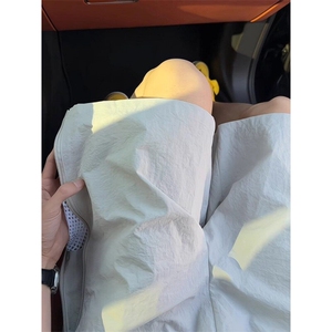 侧拉链网孔短裤男夏季美式复古尼龙速干冰丝裤直筒五分裤 KQ117图片