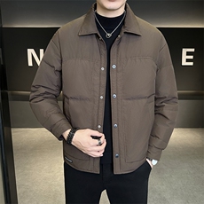 新款男士小翻领羽绒服夹克加厚防寒309B-3-81062-P185，男装夹克，星座1409-3