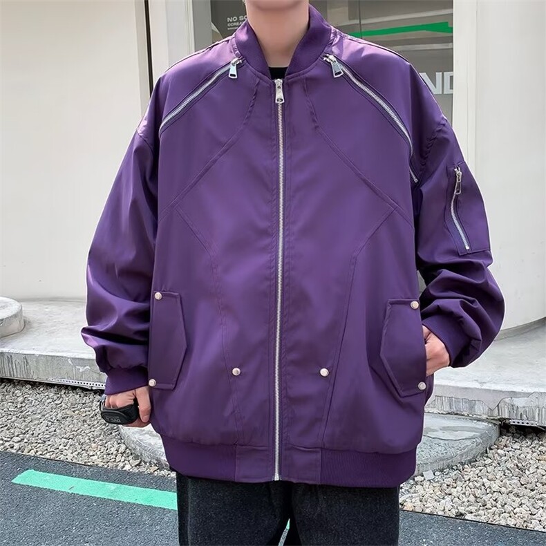 春秋季美式机能夹克男宽松痞帅工装棒球服潮牌情侣外套1067 P65图片