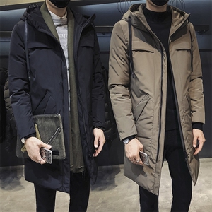 羽绒服男装连帽中长款外套加厚保暖羽绒衣羽绒外套冬装DS235T图片