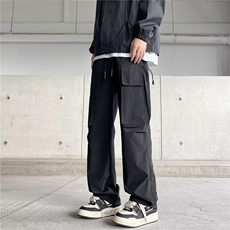 美式高街vibe冰丝薄款户外机能冲锋多口袋宽松直筒工装裤U40/P42，男装工装外套，星座506