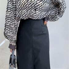 直筒皮裙，其它，精典蓝月