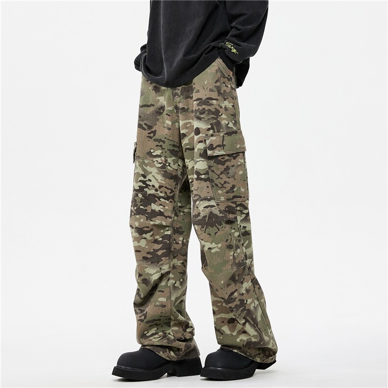 2025冬迷彩牛仔伞兵裤-5647模特图-128,男装休闲裤,电商S012（CATTEE）
