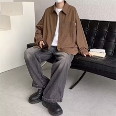 日系衬衫男女长袖港风潮文艺百搭宽松2024秋季ins外套CY947X-P33，男装衬衫，星座412-2